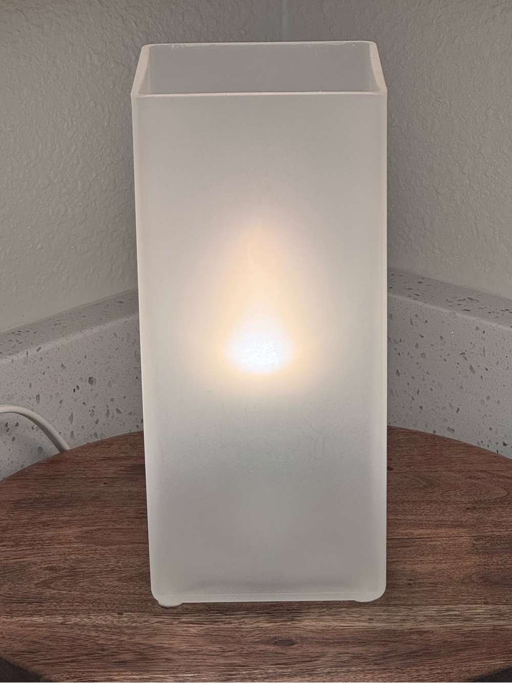 IKEA GRÖNÖ Frosted Glass Table Lamp White + Cync Smart Candelabra Bulb